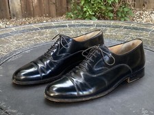 Salvatore Ferragamo Black Leather Cap Toe Oxford Dress Shoes Men  s Size 9.5 D