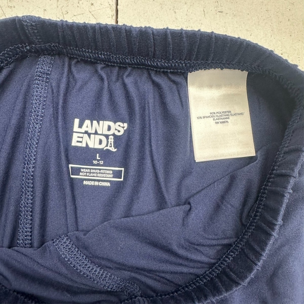Lands End Navy Blue Elastic Waist Pants Girls Size Large 10/12 | eBay