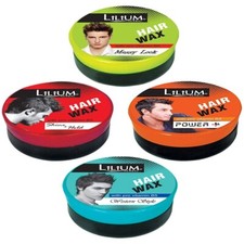 Lilium Herbal Hair Wax Messy Look,Western Style,Power Shine Hold 40g Pack of 4