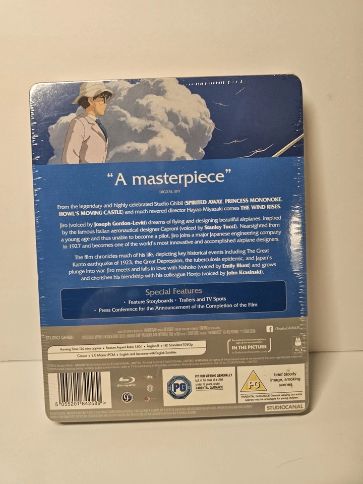 STUDIO GHIBLI - THE WIND RISES - UK EXCLUSIVE BLU RAY STEELBOOK - NEW - Image 2 of 4