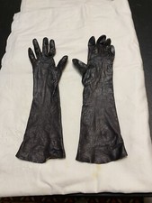 Vintage LANDEL Women  s French Kid Leather Gloves, Black, Size 6 1/2, France