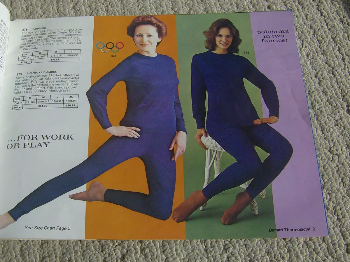 RARE vintage 1977 DAMART Thermolactyl WINTER CLOTHING catalog long-johns  FASHION