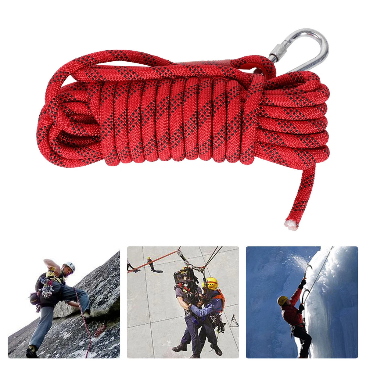 10M Tree Rock Climbing Safety Sling Rappelling Rope Harnesses with