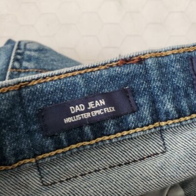 Hollister Women 26 Dad Jean Epic Flex Distressed Stretch Denim