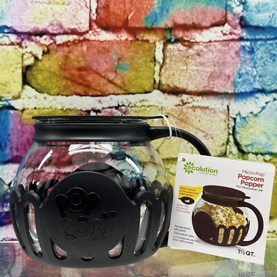 Ecolution Micro-Pop Popcorn Popper Microwave Dishwasher Safe Homemade Movies NEW