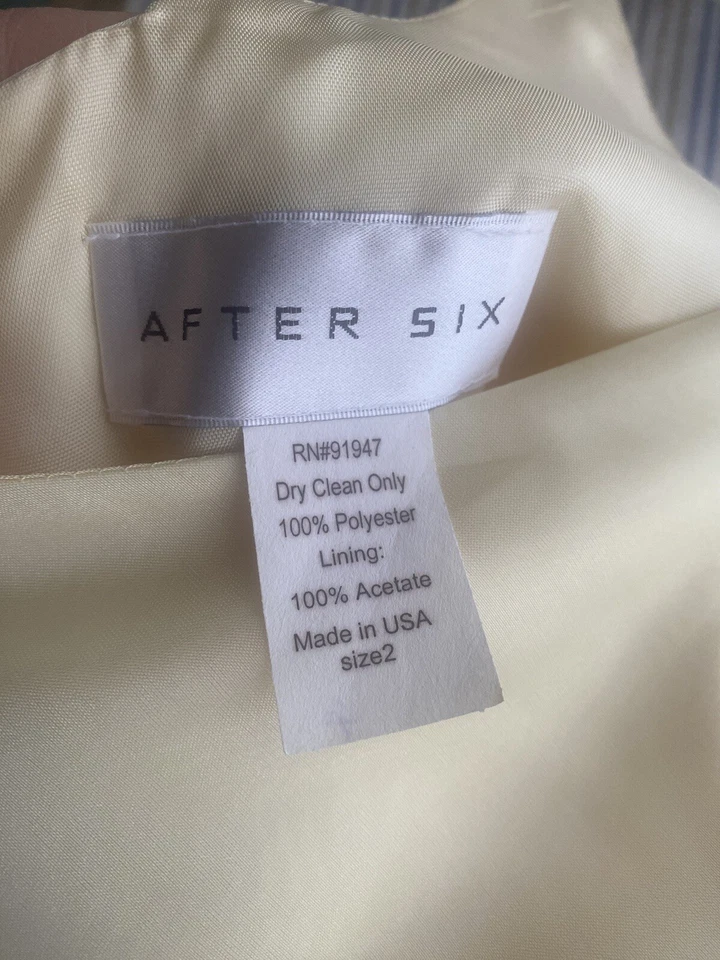 Vestido After Six para mujer talla 2 amarillo claro cinturón sin mangas tul Foto 4 de 4