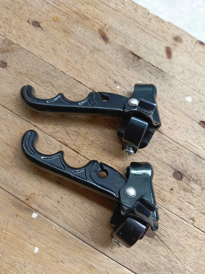 NOS Old School BMX Alavanca Freio 1PC Estilo Vintage PRETO dois dedos - Imagem 4 de 4