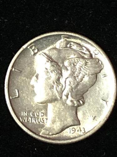 1943 D Mercury Dime, GEM/BU Full Band, Uncirculated, Nice Shiny Luster