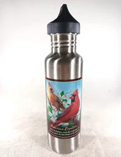 American Expedition Stainless Steel Wide Mouth Water Bottle Red Cardinal Birds