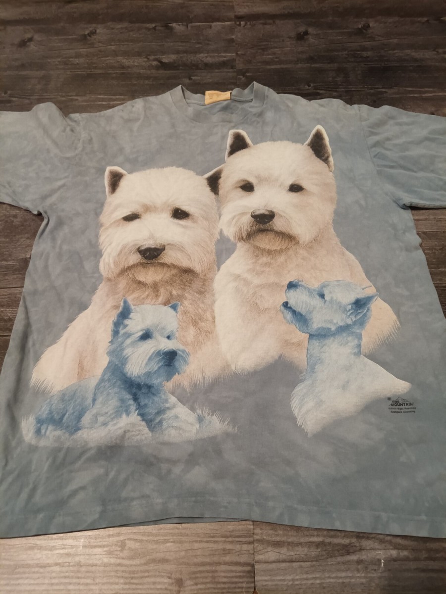 The mountain west highland white terrier dog tie dye t-shirt size