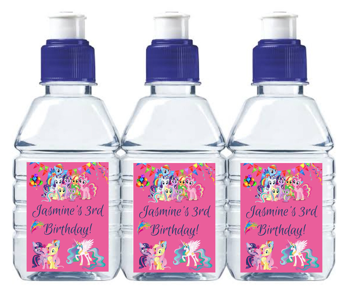 16 x My Little Pony Stickers Labels Pop Top Bottles Water Favors Birthday  Kids | eBay