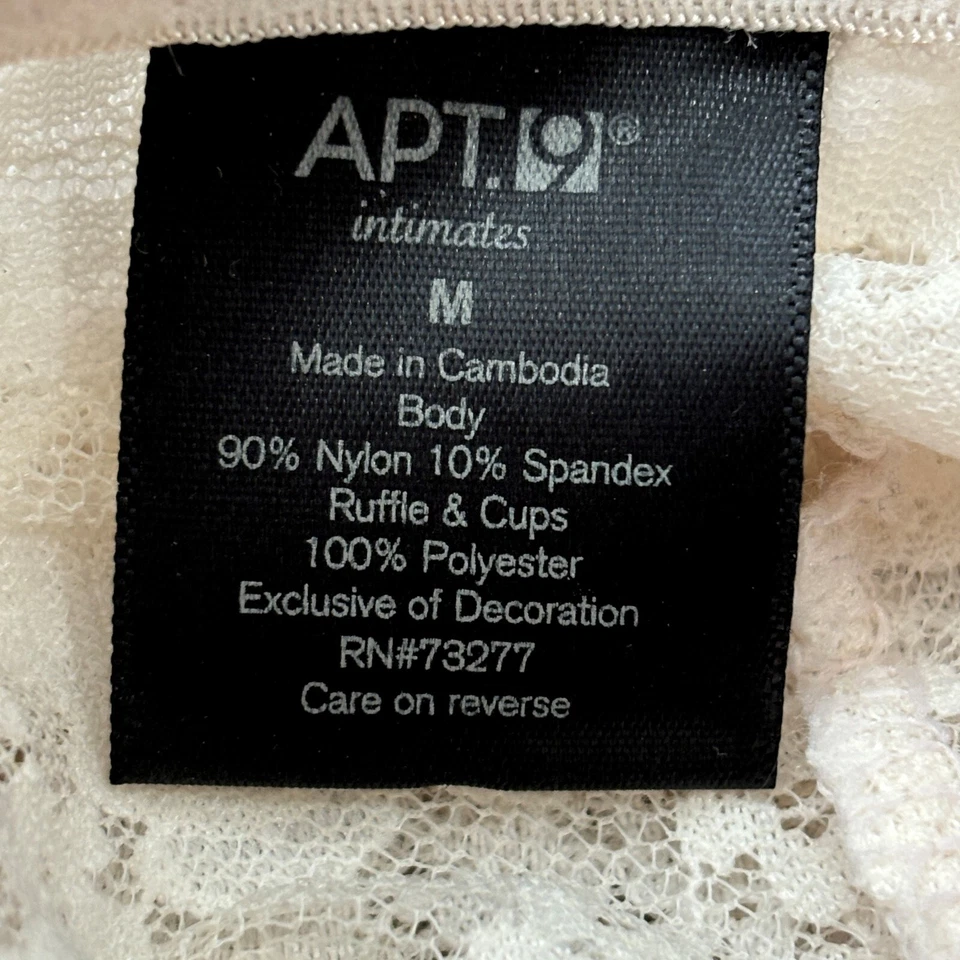 Apt 9 Intimates Camisón Mediano Rosa Encaje Cuentas Hada Volantes Lencería Caprichosa Foto 4 de 4