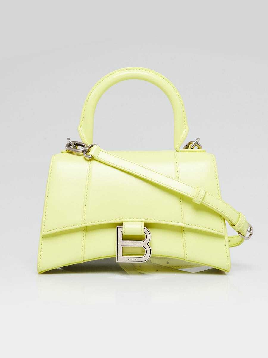 Balenciaga Lime Smooth Leather Hourglass XS Top Handle Bag | eBay