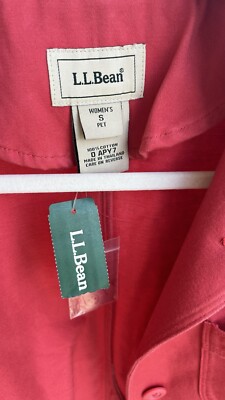 NWT LL Bean 100% Cotton Button Up Safari Field Jacket Blazer Women's PS Pink