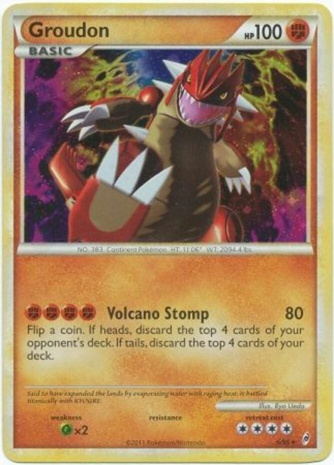 Moderately Played, English Pokemon Holo Groudon - 6/95 - Holo Rare HS - Call of
