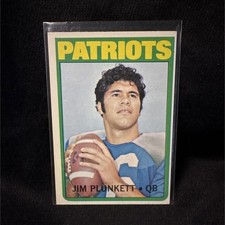 Topps 1972 Jim Plunkett New England Patriots #65 Football NFL ROOKIE CARD. rookie card picture