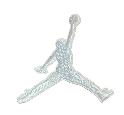 AIR JORDAN - WHITE JUMP MAN  - Embroidered Iron On Patch - Image 1 of 2