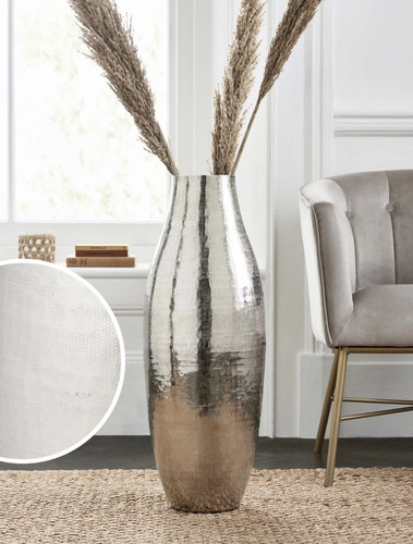Next Silver Hammered Effect Metal Vase Display Ornament Statement Home Decor £99 - Picture 1 of 5