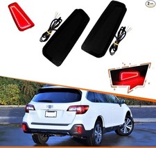 Rear Bumper Reflector Red LED Tail Brake Lights Fog- Smoked Lens Red Light