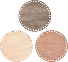 Wooden Basket Bottoms for Knitting - 7.8" Round Base for DIY Crafts