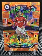 2023-24 Panini Select EPL Kobbie Mainoo Orange Ice /145 Rookie Card. rookie card picture