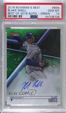 2018 Bowman's Best of Green Refractor 92/99 Blake Snell PSA 10 GEM MT Auto 1b9