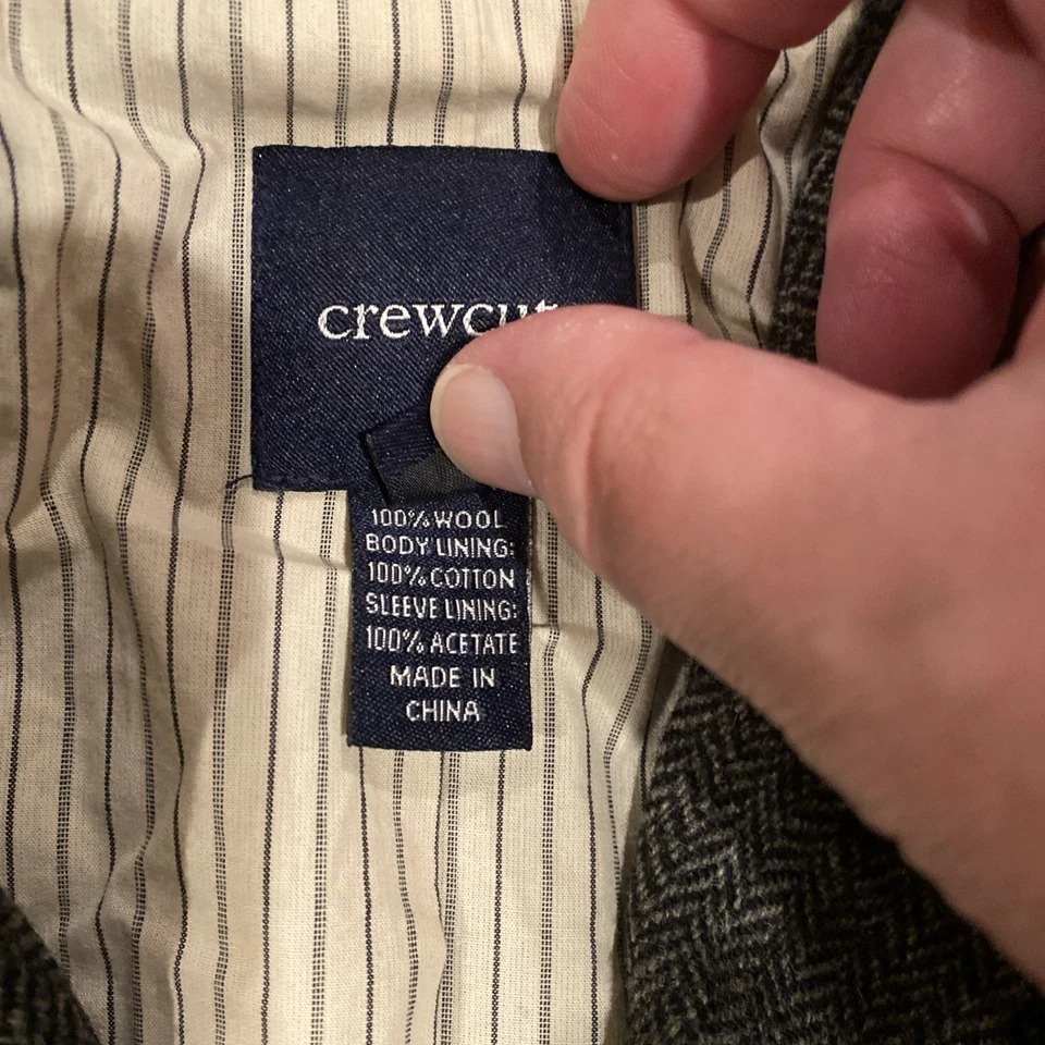 Jaqueta J Crew Blazer Masculina XL Cinza Crewcuts Lã Não Estruturada Casaco Esportivo - Imagem 3 de 4