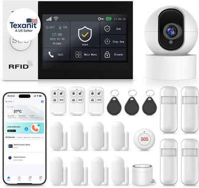 Wireless Home Security System,4.3In Touch Screen Alarm System,1Piece Wifi/4G DIY