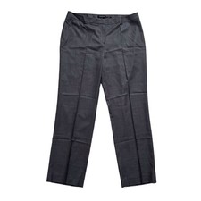 Lafayette 148 New York Dark Grey Trouser Pants Sz 16 Wool Straight Leg Career