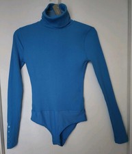 J. Crew Blue Solid Ribbed Turtleneck Bodysuit X Small NWT
