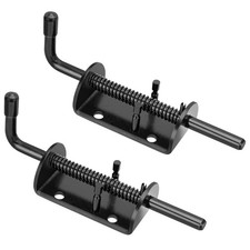 Quality Life Spring Loaded Gate Latch Pin Barrel Bolt 6in 5/16in x 6in, Black