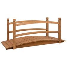 Gartenbrücke Teichbrücke Holzbrücke Holzsteg Teich Brücke Vollholz 140cm Neu
