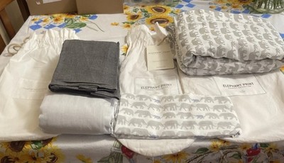Restoration Hardware RH Baby & Child 3 Piece Set. Crib Sheet & Skirt, Tod Pilo C