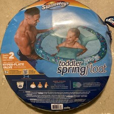 SwimWays Toddler Inner Spring Float. Step 2- Ages 2-4 yr Blue Fish New