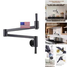 Wowow Pot Filler Folding Faucet Brass Pot Filler Faucet Wall Mount Oil-Rubbed