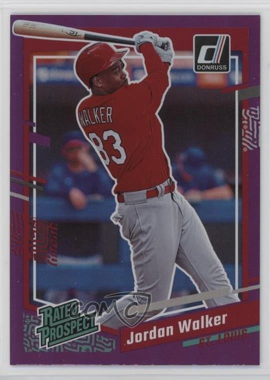 2023 Panini Donruss Rated Prospect Holo Purple Jordan Walker #50 Rookie RC rs2