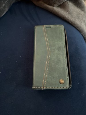 OLTHAFI Green Folio Wallet Case Phone Cover with Card Pocket Slot