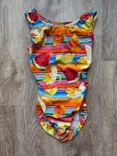 Foxy’s GYMNASTICS dance LEOTARD Child Large 12 FRUIT open back FOXY foxy's