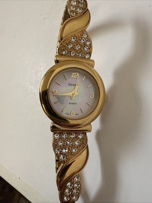 Gossip Women's AC7275 Gold-Tone Quartz Watch with Crystal Accents White Dial