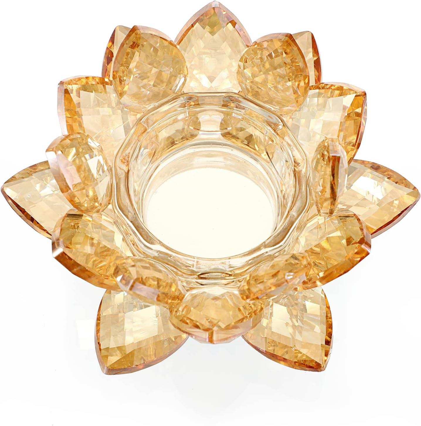 Lotus Petals Votive Candle Holder, Crystal