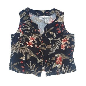 VINTAGE White Stag Floral Vest SZ:L