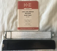 Vtg Slide Rule w/Case - Dietzgen Polymath Decimal Trig Log Log Rule Cat No. 1733