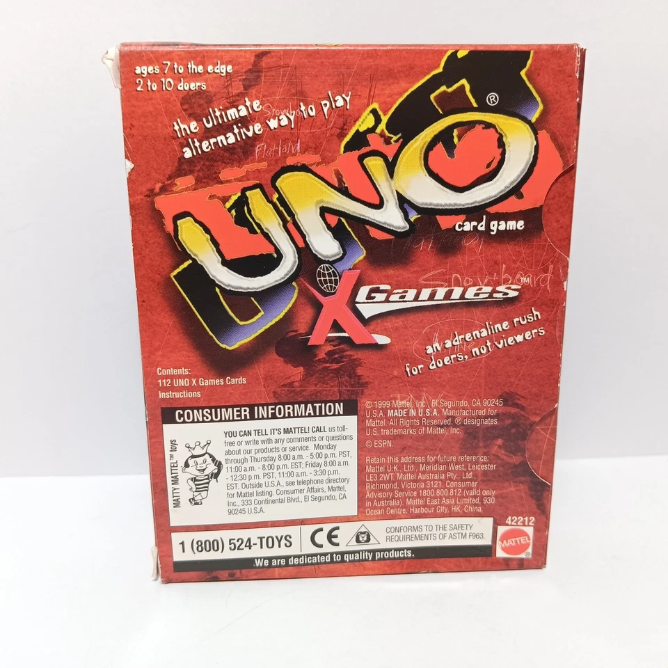 UNO X GAMES *Rare* Collectible Cards Games VTG 1999 ESPN XGames Mattel New Htf - Image 2 of 4