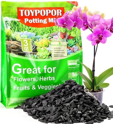 TOYPOPOR Horticultural Charcoal for Indoor Plants (3 Quarts) Hardwood Potting...