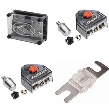 Kicker Warhorse (2) Battery Terminals & HPFD2 Fused 2-Way Distribution Block ...