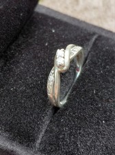 9ct White Gold Diamond Ring Size I
