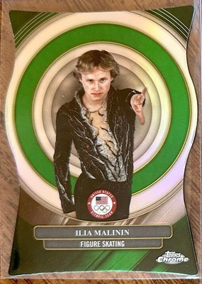 Ilia Malinin, 2026 Topps Chrome US Winter Olympics, CR-4 Die Cut Green
