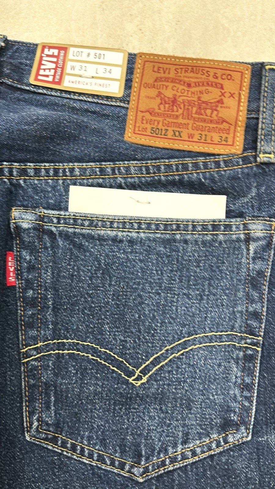 LVC Levi's Vintage Clothing 1954 31x34 501Z XX BigE Selvedge Jeans RARE image 2