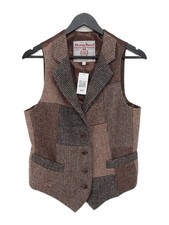 Harris Tweed Women's Coat L Brown 100% Wool Overcoat