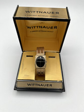 Wittnauer Gold Capped Original Bracelet Box Black Dial Genuine Diamond